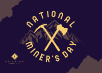 Miner's Day Message Postcard Design