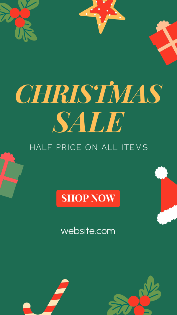 Cute Christmas Sale Instagram Story Design Image Preview