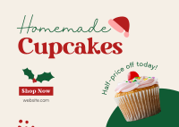 Cupcake Christmas Sale Postcard Image Preview