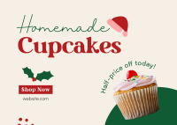 Cupcake Christmas Sale Postcard Design