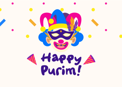 Purim Day Postcard Image Preview