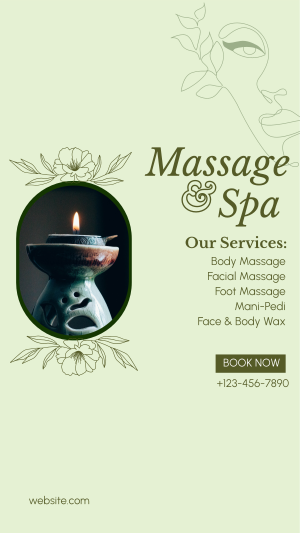 Spa Available Services Facebook story Image Preview