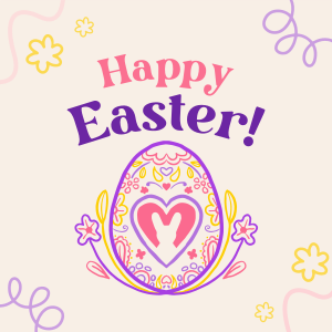Floral Egg with Easter Bunny Instagram post Image Preview