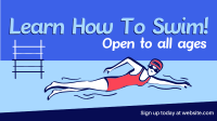 Summer Swimming Lessons Facebook Event Cover Design