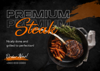 Premium Steak Order Postcard Design