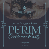 Purim Costume Party Instagram Post Design