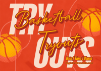 Basketball Game Tryouts Postcard Preview