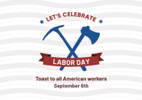 Labor Day Badge Postcard Image Preview