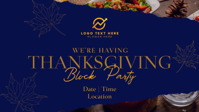 Elegant Thanksgiving Party Facebook event cover Image Preview