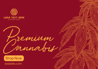 Premium Marijuana Postcard Image Preview