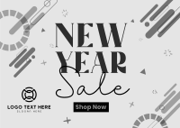 New Year Blob Sale Postcard Image Preview