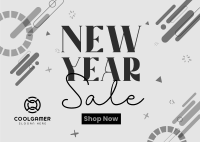 New Year Blob Sale Postcard Design