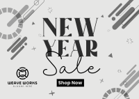 New Year Blob Sale Postcard Image Preview