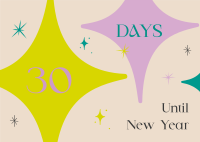 Sparkly New Year Countdown Postcard Design