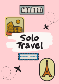 Stickers Solo Traveler Flyer Design