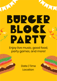 Burger Block Party Flyer Design