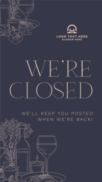 Luxurious Closed Restaurant Facebook Story Design