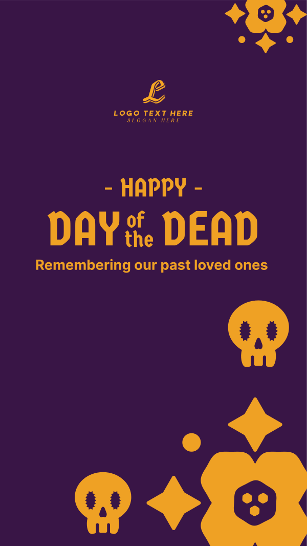 Day of the Dead Floral and Skull Pattern Instagram Story Design Image Preview