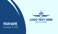 Blue Airplane Crown Business Card Image Preview