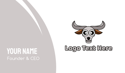 Grey Buffalo Head Business Card Image Preview