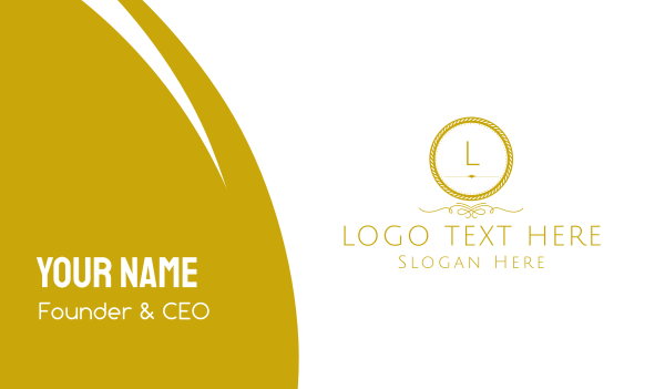 Golden Luxurious Round Lettermark Business Card Design Image Preview