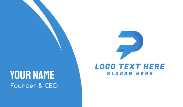 Blue Arrow Letter P Business Card Design Image Preview