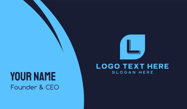 Techy Blue Lettermark Business Card Design Image Preview