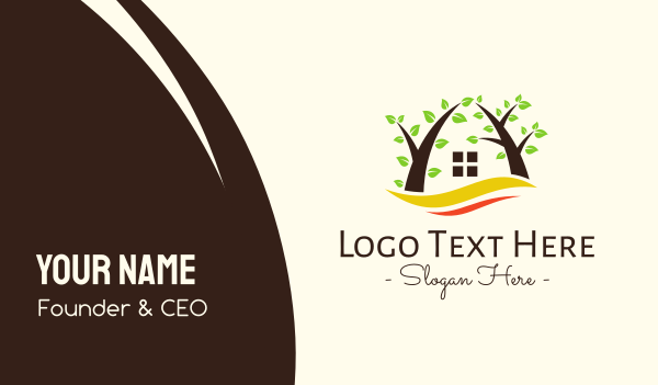 Wave Tree House Business Card Design Image Preview