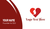 Red Woman Heart Business Card Image Preview