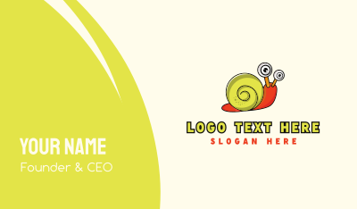 Yellow & Orange Snail  Business Card Image Preview