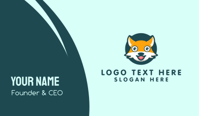 Cute Fox Mascot Business Card Image Preview