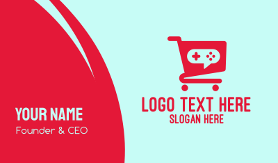 Red Gaming Store Cart Business Card