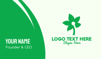 Simple Green Flower  Business Card Image Preview