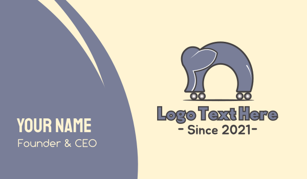 Elephant Skate Park Business Card Design Image Preview