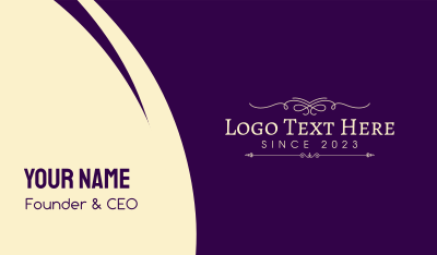 Luxurious Ornamental Wordmark Business Card Image Preview