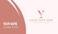 Elegant Leaves Letter Y Business Card Preview