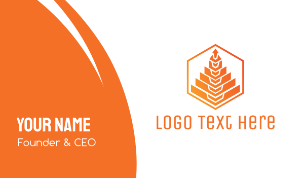 Orange Tree Polygon Business Card Design Image Preview