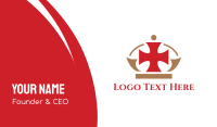Red Royal Cross Business Card Design