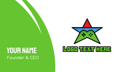 Colorful Star Gaming Business Card Image Preview