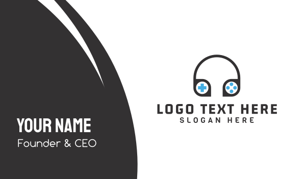 Gamer Headphones Business Card Design