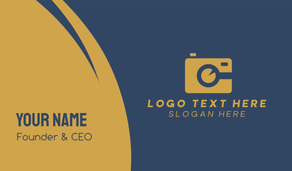 Simple Gold Camera Business Card Design Image Preview