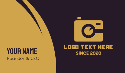 Simple Gold Camera Business Card