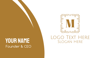 Luxurious Frame Lettermark Business Card