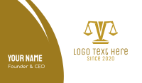 Gold Polygon Scale Business Card Design