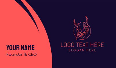 Simple Hannya Mask Business Card Image Preview
