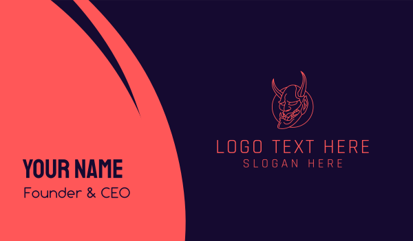 Simple Hannya Mask Business Card Design Image Preview
