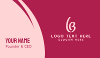 Pink Feminine Letter B  Business Card Image Preview