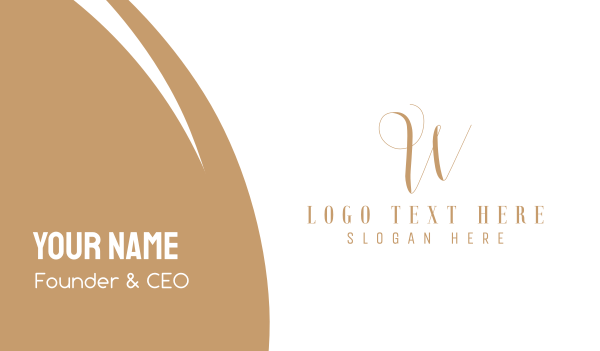 Elegant W Script Business Card Design Image Preview