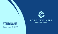 Tech Letter C Compass Business Card Image Preview