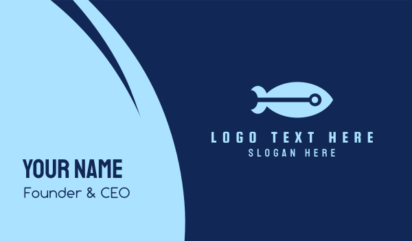 Cyber Fish Missile Business Card Design Image Preview